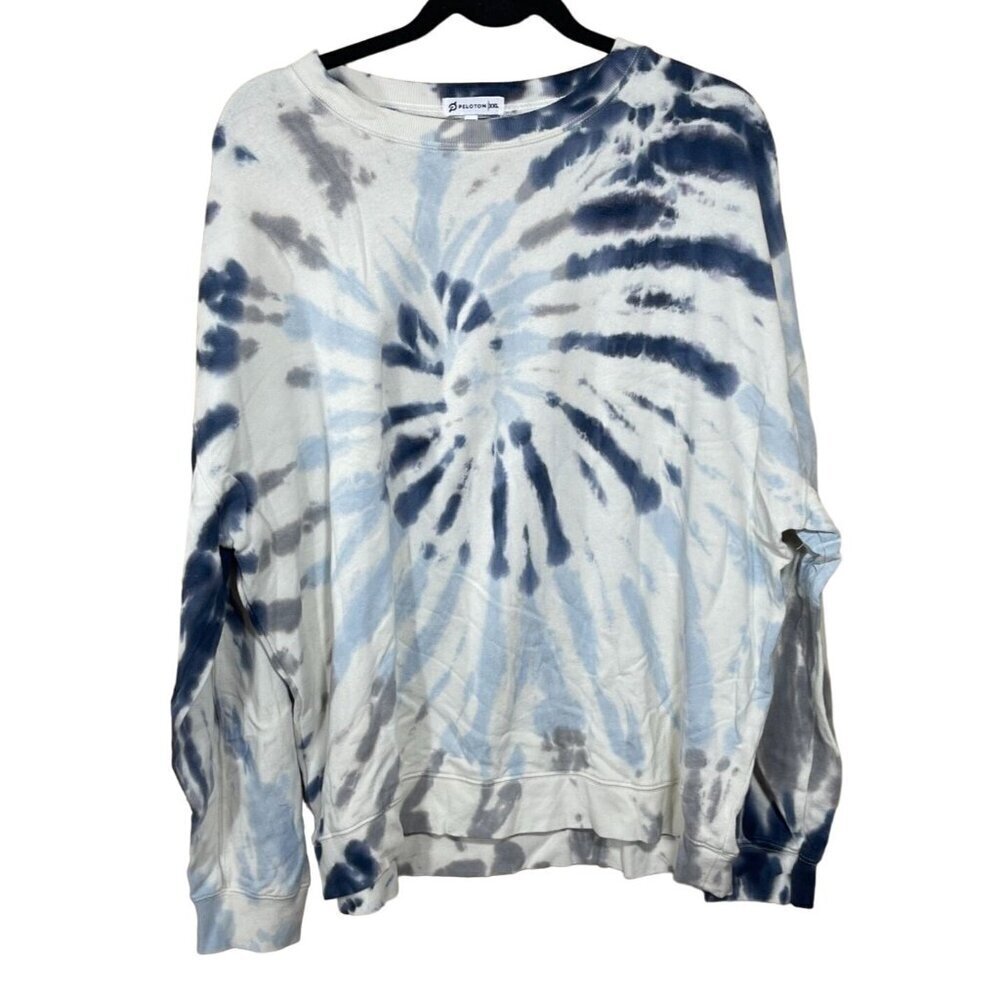 Peloton Apparel Sweatshirt Tie-Dye Blue Grey Green Size XXL Extra Extra Large Co